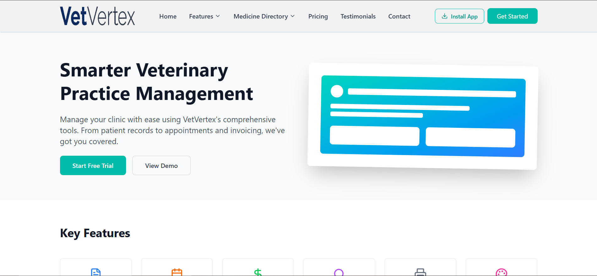 VetVertex — appointment and patient management dashboard for veterinary clinics.